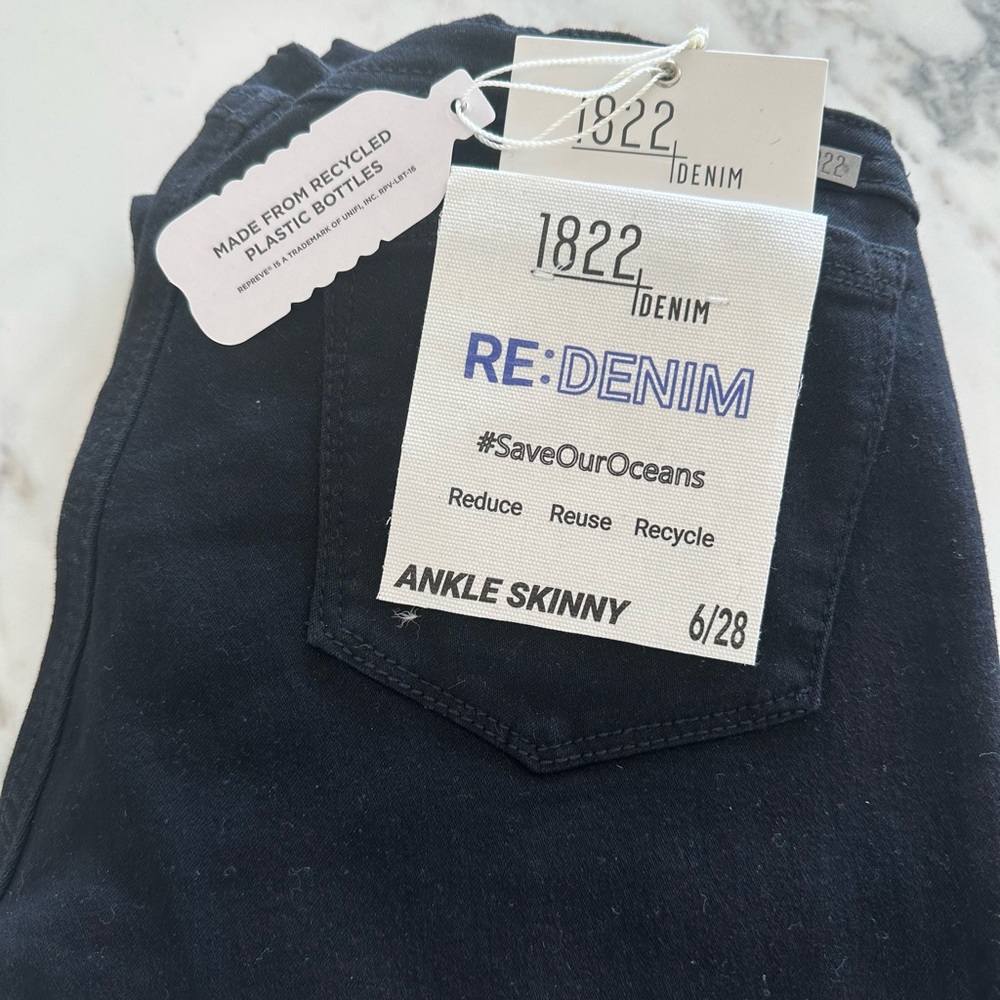 1822 Denim Maternity Ankle Skinny Jean Sz 28 - Black